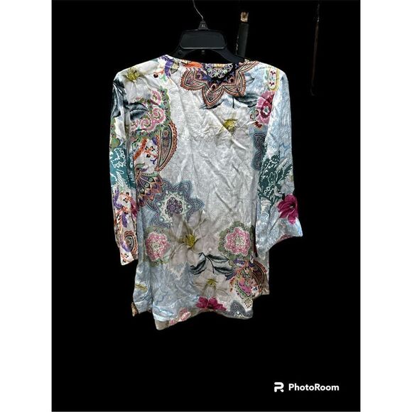 Soft Surroundings Florent beaded embellished tunic floral M - Picture 2 of 11